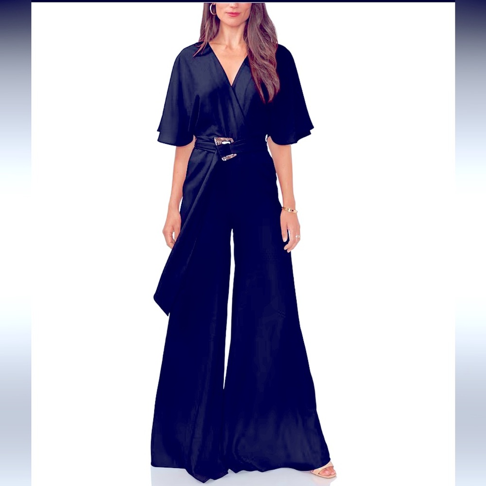 Vince Camuto Paradise Chic classic navy jumpsuit